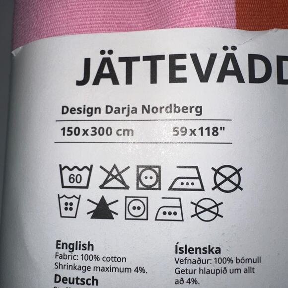 Ikea JATTEVADD Pre-cut Fabric Multicolor Stripes, 59x118" Thick Cotton, NEW - Picture 3 of 6